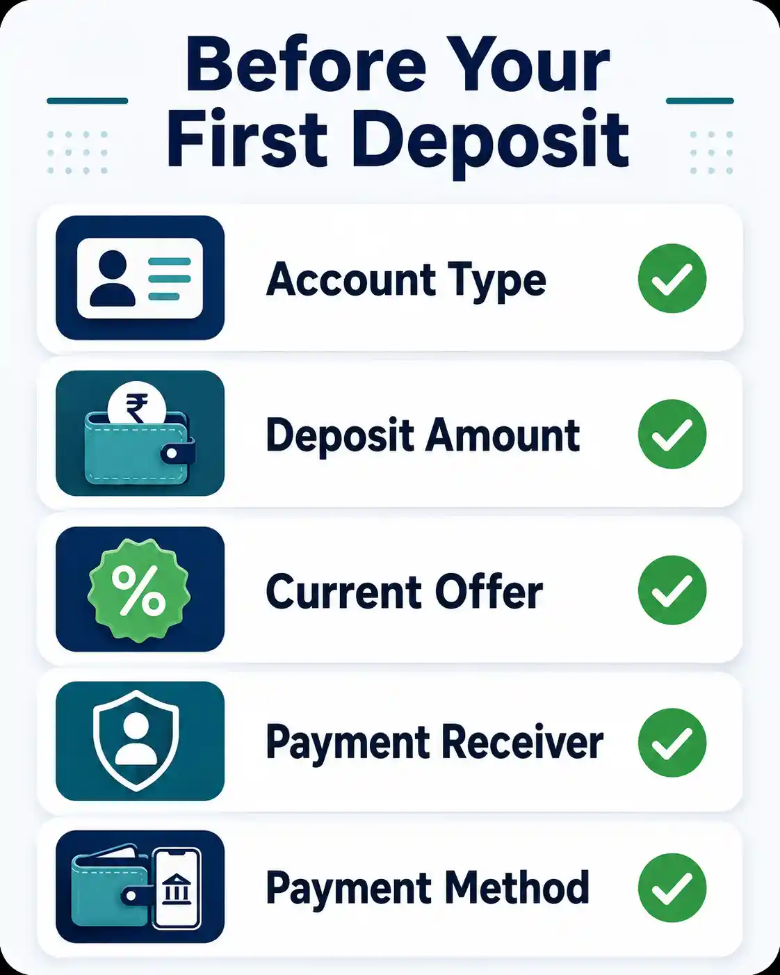 Checklist before making a BetPro first deposit